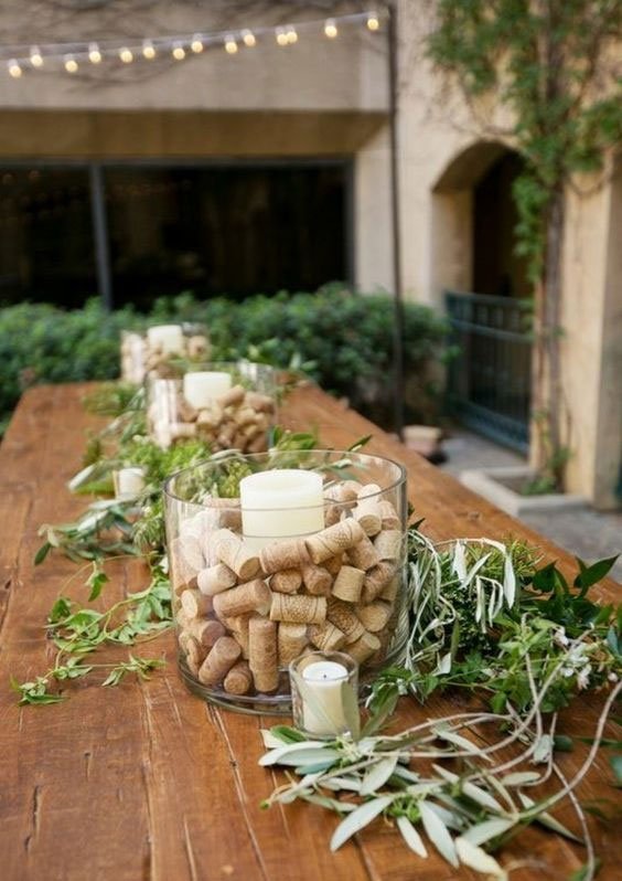 centre de table diy theme vignoble